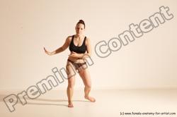 Underwear Martial art Woman White Moving poses Average long colored Dynamic poses Academic